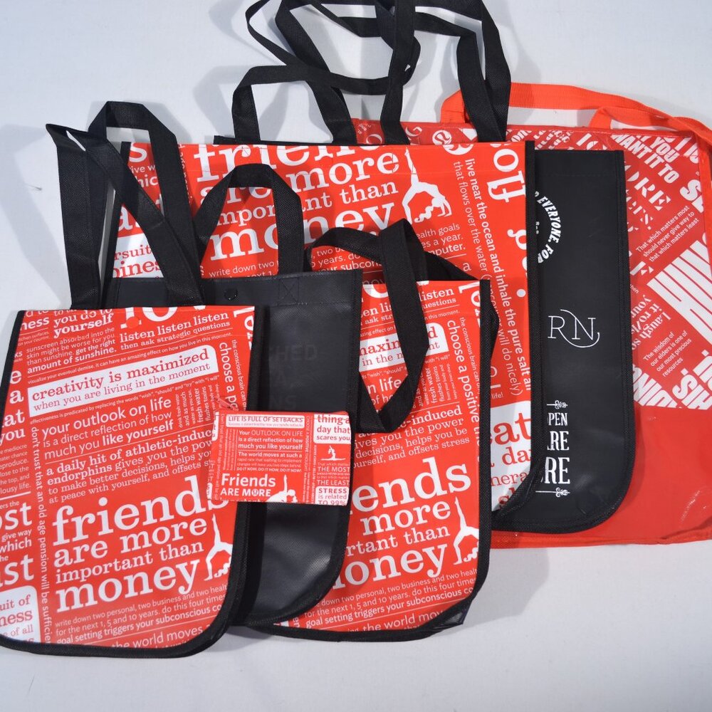 LULULEMON SHOPPING TOTE BAGS SET OF 6 + GIFT CARD POUCH